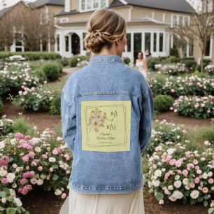 Veste En Jean Cadre rose - Mariage jaune céleste