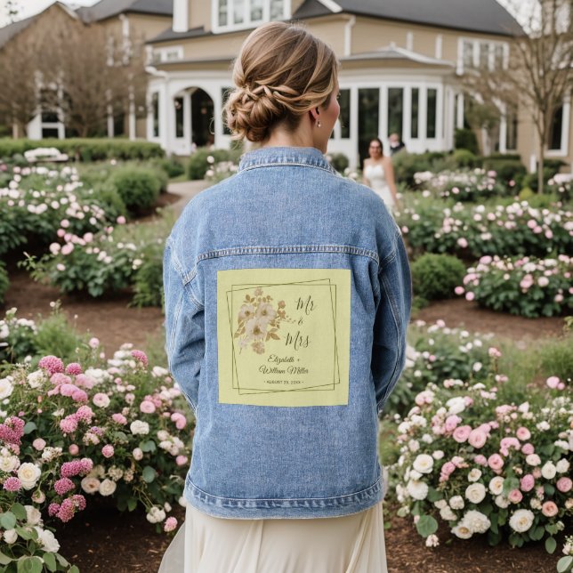 Veste En Jean Cadre rose - Mariage jaune céleste (Mariage Retour)