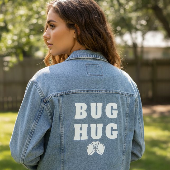 Veste En Jean Câlin de bug mignon typographie blanche avec des b (Créateur téléchargé)
