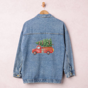 Veste En Jean Camion de pompiers de Noël moderne