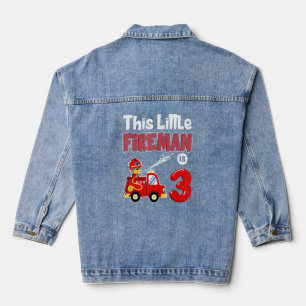 Veste En Jean Camion d'incendie 3e anniversaire garçon bébé pomp