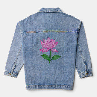 Veste En Jean Camiseta básia mujer, con flor rosada