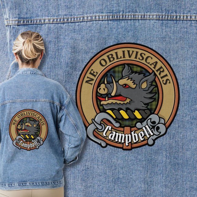 Veste En Jean Campbell Crest sur Tartan (Créateur téléchargé)