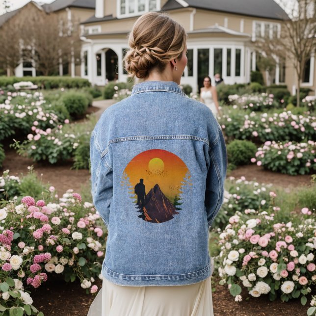 Veste En Jean Camping nature coucher de soleil (Mariage Retour)