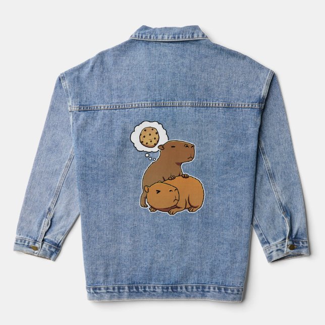 Veste En Jean Capybara pense aux cookies (Verso)