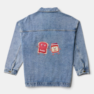 Veste En Jean Caractères de dessins animés sur le pain et la con