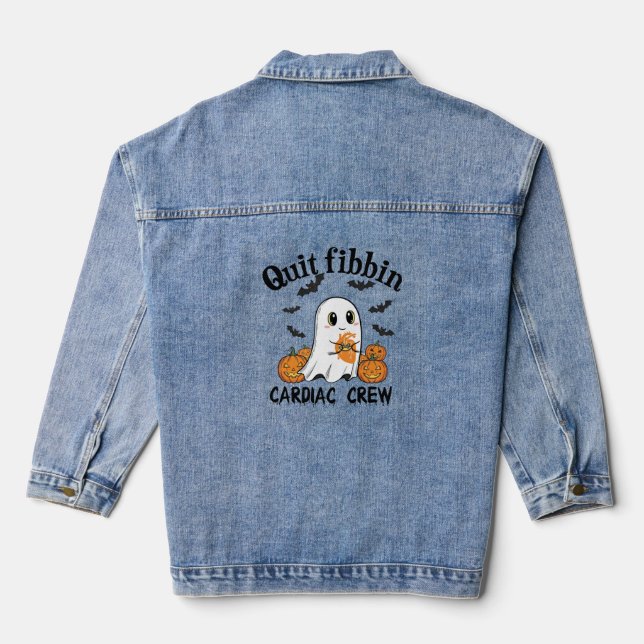 Veste En Jean Cardiac Crew Funny Boo-Ghost Citrouille (Verso)