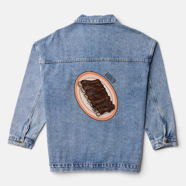Veste En Jean Caricature à côtes courtes (Verso)