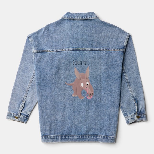 Veste En Jean Caricature amusante de Aardvark (Verso)