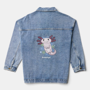 Veste En Jean Caricature axolotl rose adorable