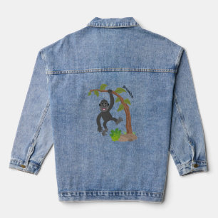 Veste En Jean Caricature de bébé gorille joyeux