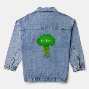 Veste En Jean Caricature de brocoli dansant Cute kawaii
