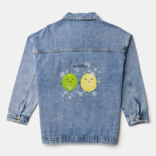 Veste En Jean Caricature de chaux de citron joyeux