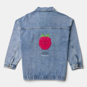 Veste En Jean Caricature de framboise très heureuse