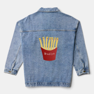 Veste En Jean Caricature de frites Cute kawaii fast food