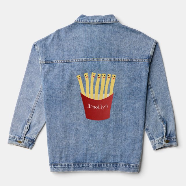 Veste En Jean Caricature de frites Cute kawaii fast food (Verso)