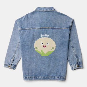 Veste En Jean Caricature de légume de chou-fleur joyeux