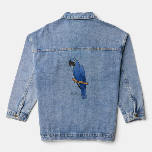 Veste En Jean Caricature d'oiseau macaw Hyacinth