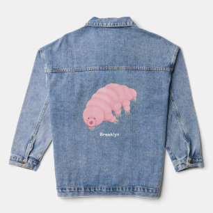 Veste En Jean Caricature d'ours d'eau tardigrade rose mignon
