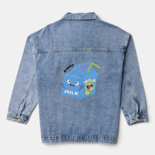 Veste En Jean Caricature en carton de lait joyeux