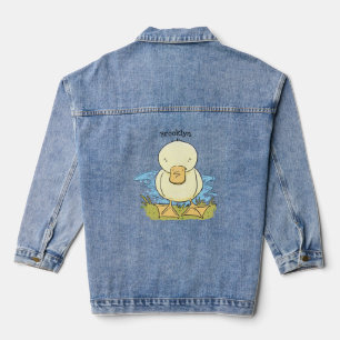 Veste En Jean Caricature jaune mignon pour canard bébé