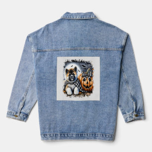 Veste En Jean Carré d'Halloween de chien Akita