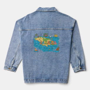 Veste En Jean carte de l'île de Jamaïque