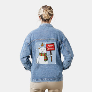 Veste En Jean Carte de vœux de Noël de l'ours polaire et du roug