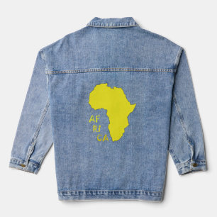 Veste En Jean Carte du continent africain jaune élégante