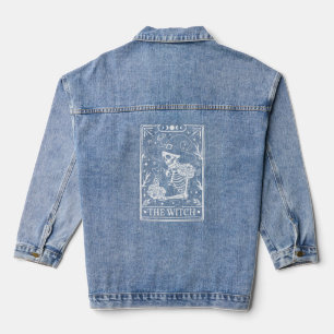 Veste En Jean Carte Tarot Halloween Sorcière Noir