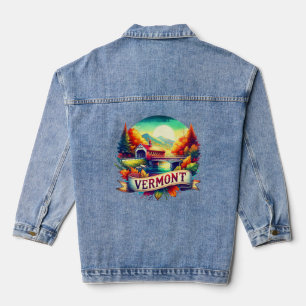 Veste En Jean Carte vintage du Vermont T-Shir - État Retro Retro
