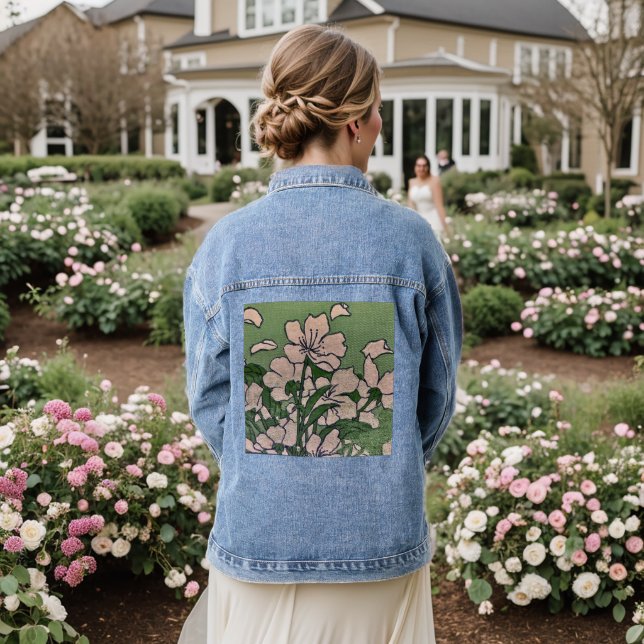 Veste En Jean Cascade en fleurs roses (Mariage Retour)