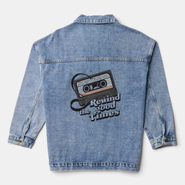 Veste En Jean Cassette rétro design pour les amateurs de nostalg (Verso)