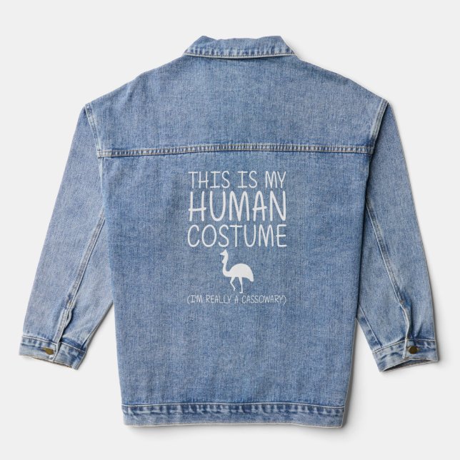 Veste En Jean Cassowé Facile Halloween Costume humain Ostrich Em (Verso)