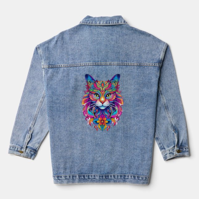 Veste En Jean Cat vectoriel (Verso)