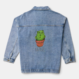 Veste En Jean Catcus Funny Animal Cactus Kitty Art