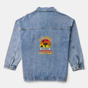 Veste En Jean Cauchemar de café Halloween avant le café Spooky V