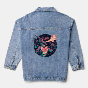 Veste En Jean Ce dragon crache le feu