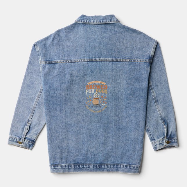Veste En Jean Célébration de fantômes de café d'Halloween (Verso)