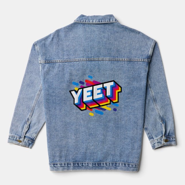 Veste En Jean Célébration du mème branché de Yeet Kid Slogan Yee (Verso)