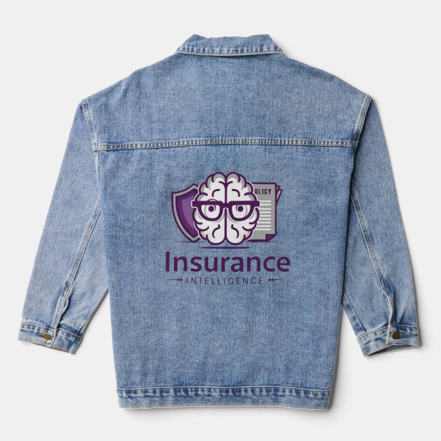Veste En Jean Cerveau de l'intelligence d'assurance (Verso)
