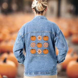 Veste En Jean 'C'est la saison Automne Citrouille Retro Denim Ja