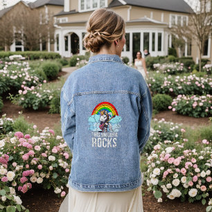 Veste En Jean Cette Unicorn Rocks Guitare
