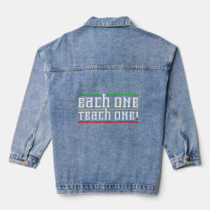Veste En Jean Chacun Enseigner Une Rasta Couleurs Unisex Reggae