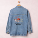 Veste En Jean Champignons Vous Me Faites Sentir Mushy<br><div class="desc">Veste en denim rustique et drôle avec aquarelle illustration de champignons et de coeurs avec un texte qui dit "vous me faites me sentir bouillie."</div>