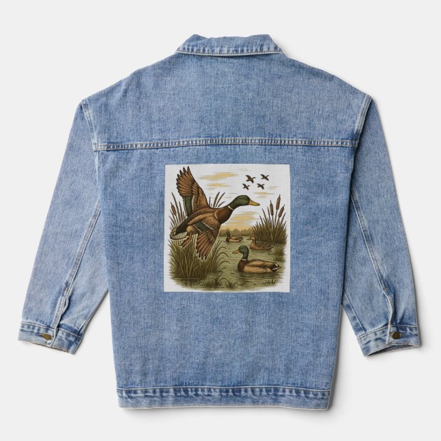 Veste En Jean Chasse-Rétro-Volant-Caner-Mallard,  (Verso)
