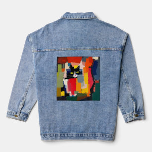 Veste En Jean Chat Abstrait