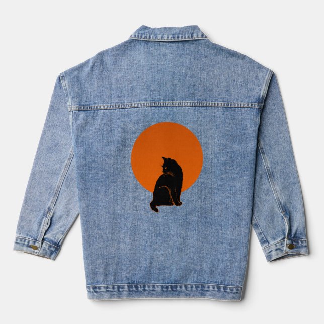 VESTE EN JEAN CHAT AU CLAIR DE LUNE (Verso)