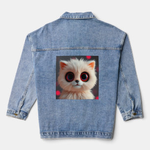 Veste En Jean Chat blanc
