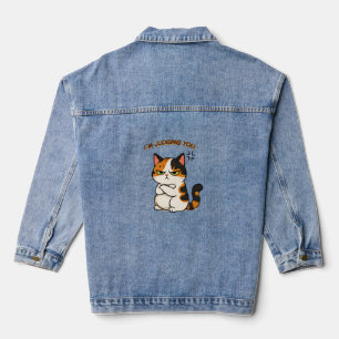 Veste En Jean Chat calico grincheux - Je vous juge